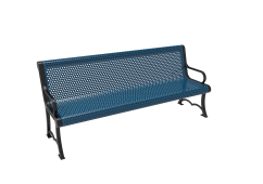 Perforated Steel Austin Bench with Arms